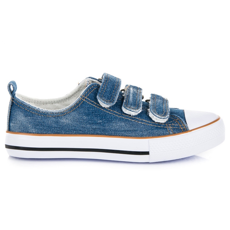 American Club Sneakers in denim con velcro blu