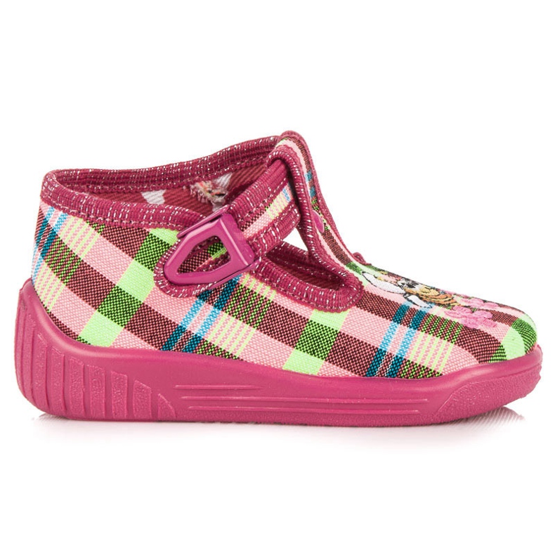 Pantofole a quadretti RAWEKS rosa