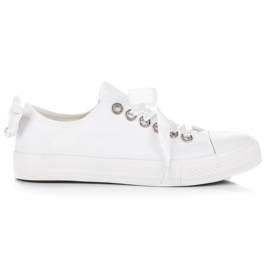 Sneakers alla moda con ornamenti bianco