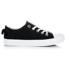 Sneakers Nere Con Un Fiocco nero
