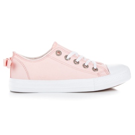Sneakers rosa con fiocco