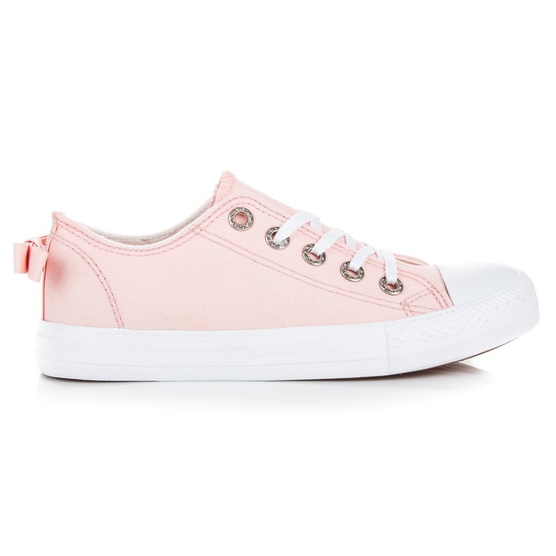 Sneakers rosa con fiocco