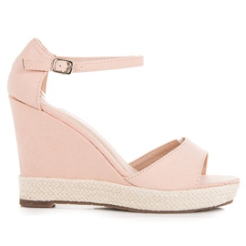 Seastar Sandali con zeppa in camoscio rosa