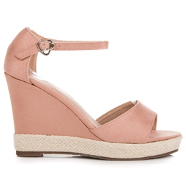 Seastar Sandali con zeppa in camoscio rosa