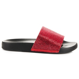 Ciabatte con cristalli rosso