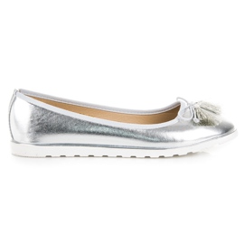 Bestelle Ballerine in argento con frange grigio