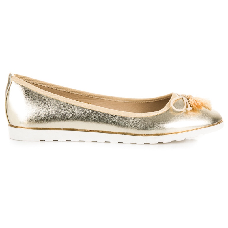 Bestelle Ballerine dorate con frange d'oro