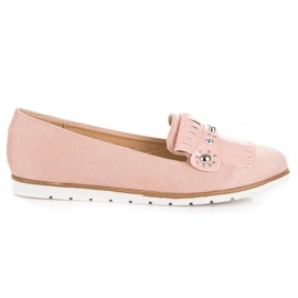 Seastar Mocassini in camoscio con frange rosa