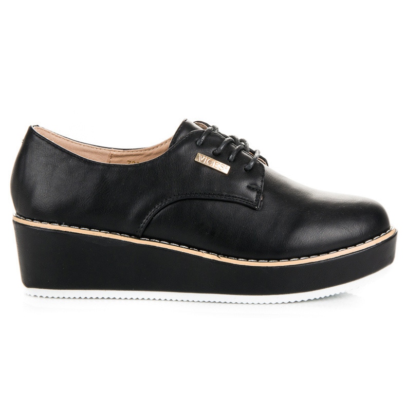 Vices Morse per scarpe con zeppa allacciate nero