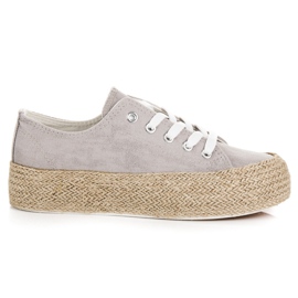 Espadrillas Grigie Sulla Rilegatura grigio
