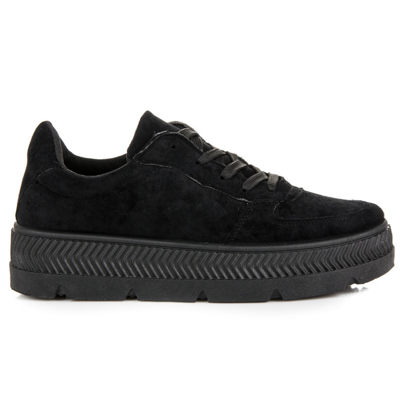 Sneakers in camoscio sulla piattaforma nero