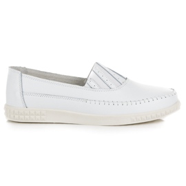 VINCEZA Mocassini Slip-On in Pelle bianco