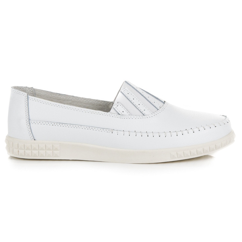VINCEZA Mocassini Slip-On in Pelle bianca