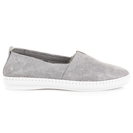 Slip on VINCEZA in pelle grigio