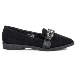 Sweet Shoes Mocassini in camoscio con cristalli nero