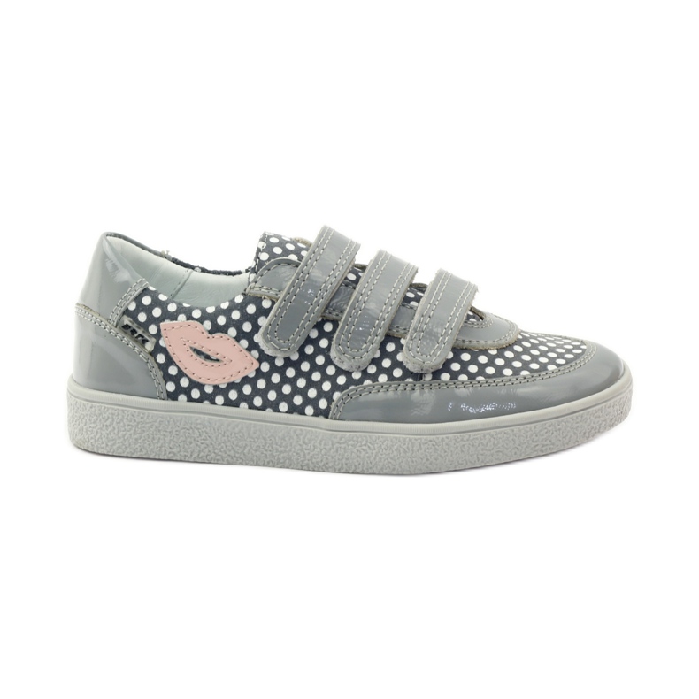 Bartek Scarpe con velcro grigie con pois 35651 rosa grigio bianca