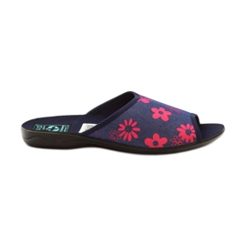 Ciabatte da donna con fiori Adanex blu navy rosa