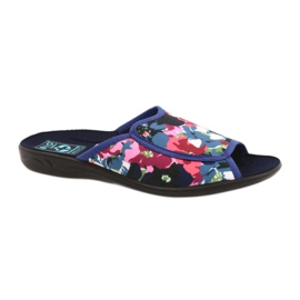 Ciabatte da donna con fiori Adanex 23000 rosso blu navy rosa verde