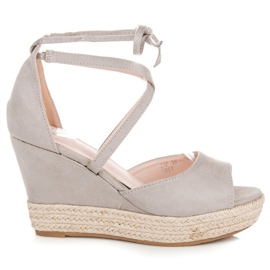Seastar Espadrillas annodate sulla zeppa grigio