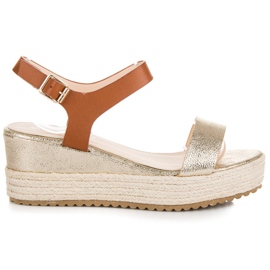 Seastar Sandali espadrillas con zeppa giallo marrone