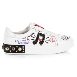 Sneakers bianche alla moda bianca