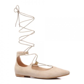 Vices Ballerine legate color pastello marrone