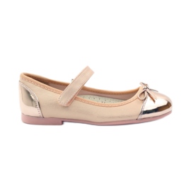 American Club Ballerine in velcro décolleté americane 14297 rosa giallo