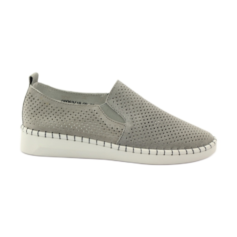 Slipony in pelle Filippo 063 grigio