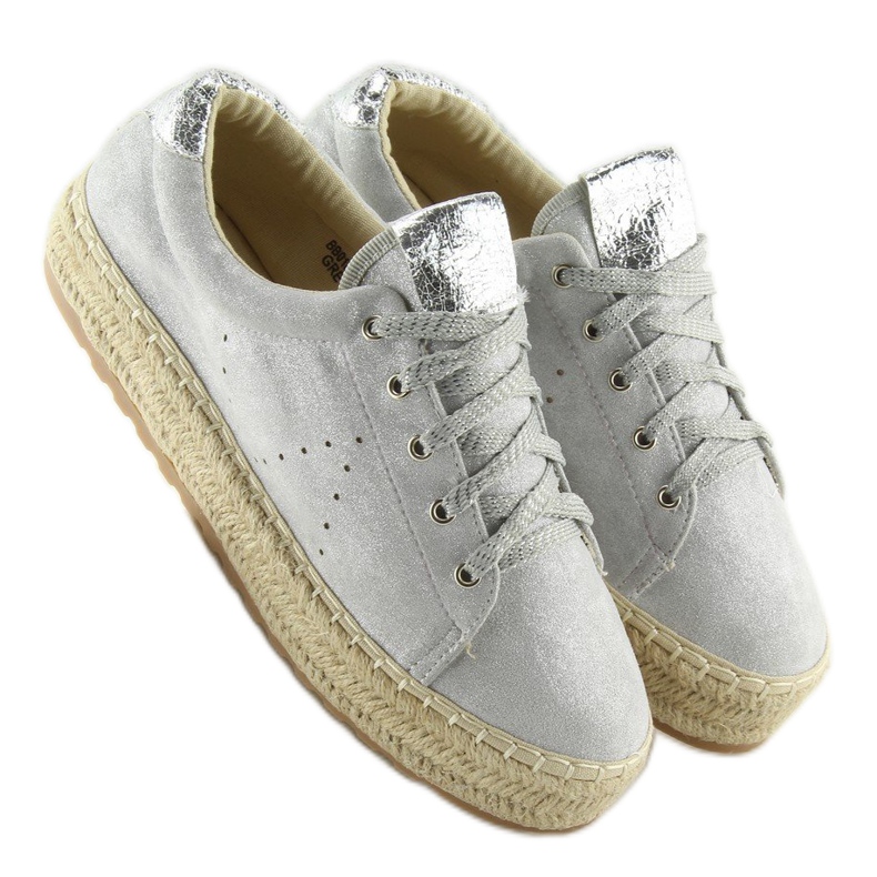 Sneakers espadrillas grigie BB01P Silvergrey grigio