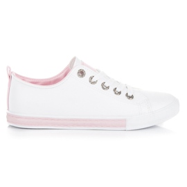 Sneakers con lacci bianca