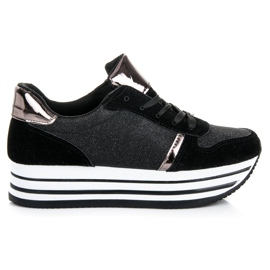 Scarpe sportive con plateau nero