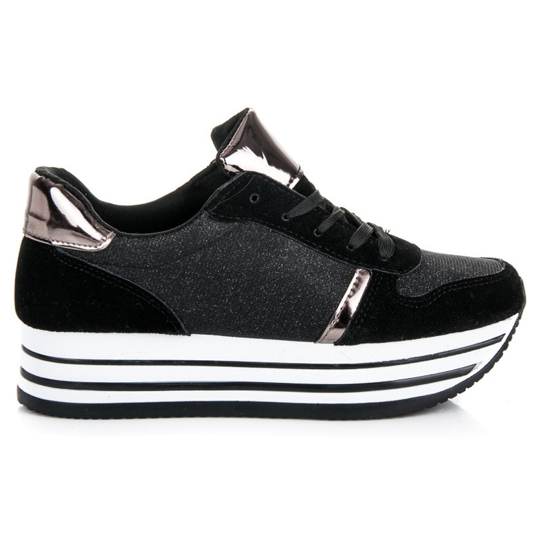 Scarpe sportive con plateau nero