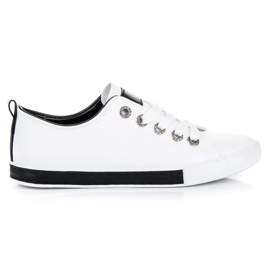 Sneakers con lacci bianca