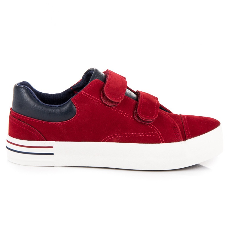 Sneakers in velcro scamosciato rosso