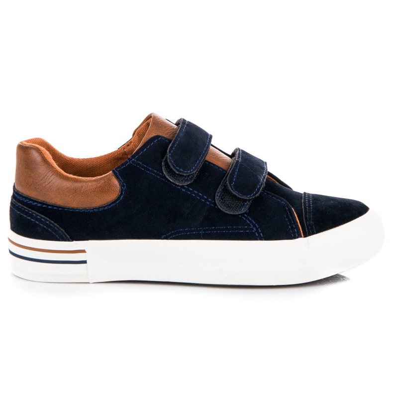 Sneakers in camoscio con velcro blu
