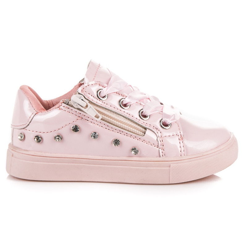 Sneakers rosa con fiocco