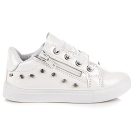 Sneakers bianche con nastro bianca