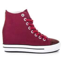 L&H Sneakers con zeppa alta rosso