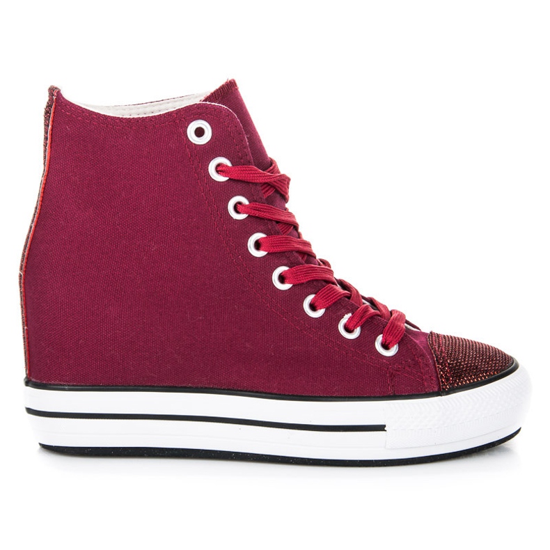 L&H Sneakers con zeppa alta rosso