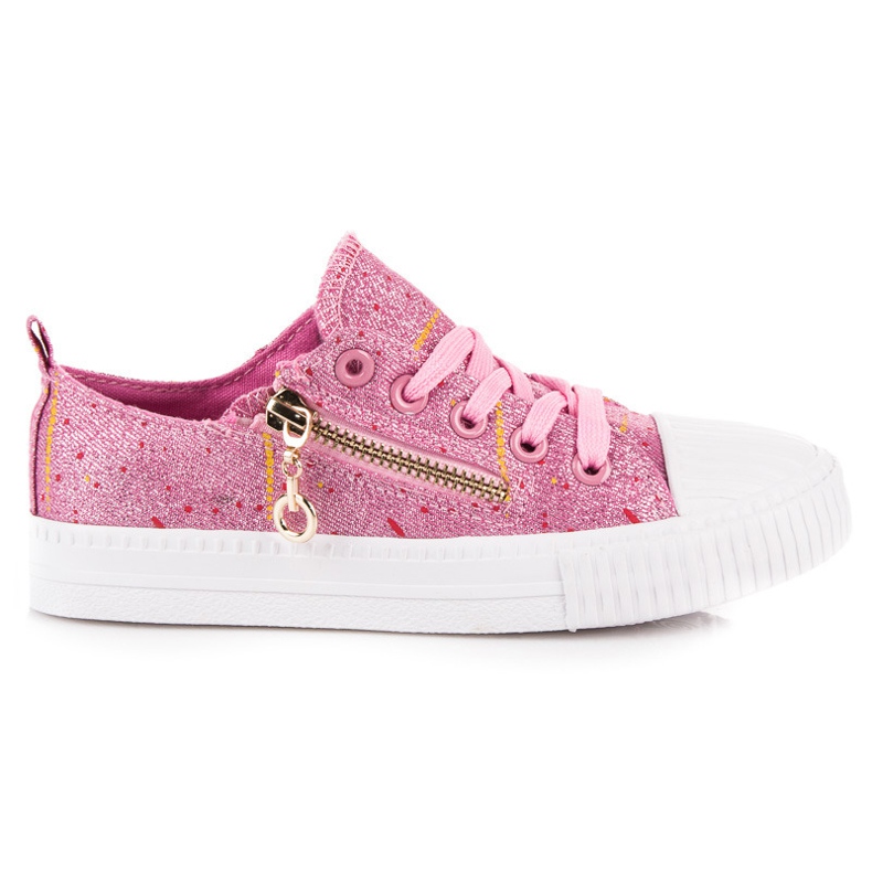 Scarpe da ginnastica per bambini lucide rosa
