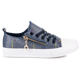 Scarpe da ginnastica per bambini lucide blu