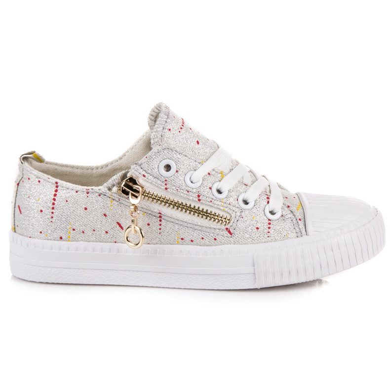Scarpe da ginnastica per bambini lucide grigio