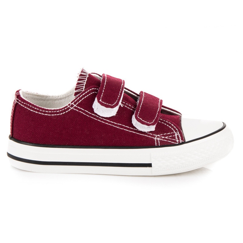 Sneakers da bambino con bordino in velcro multicolore rosso