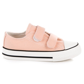 Sneakers da bambino in velcro rosa