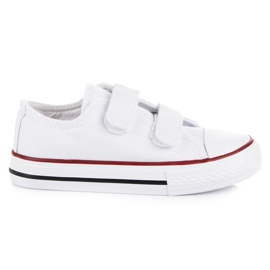 Sneakers da bambino in velcro bianco