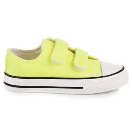Sneakers da bambino in velcro giallo