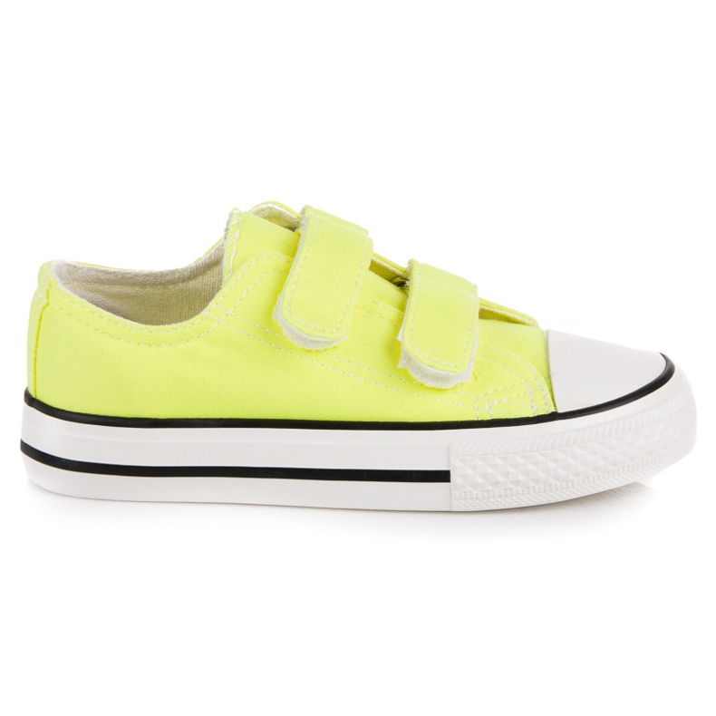 Sneakers da bambino in velcro giallo