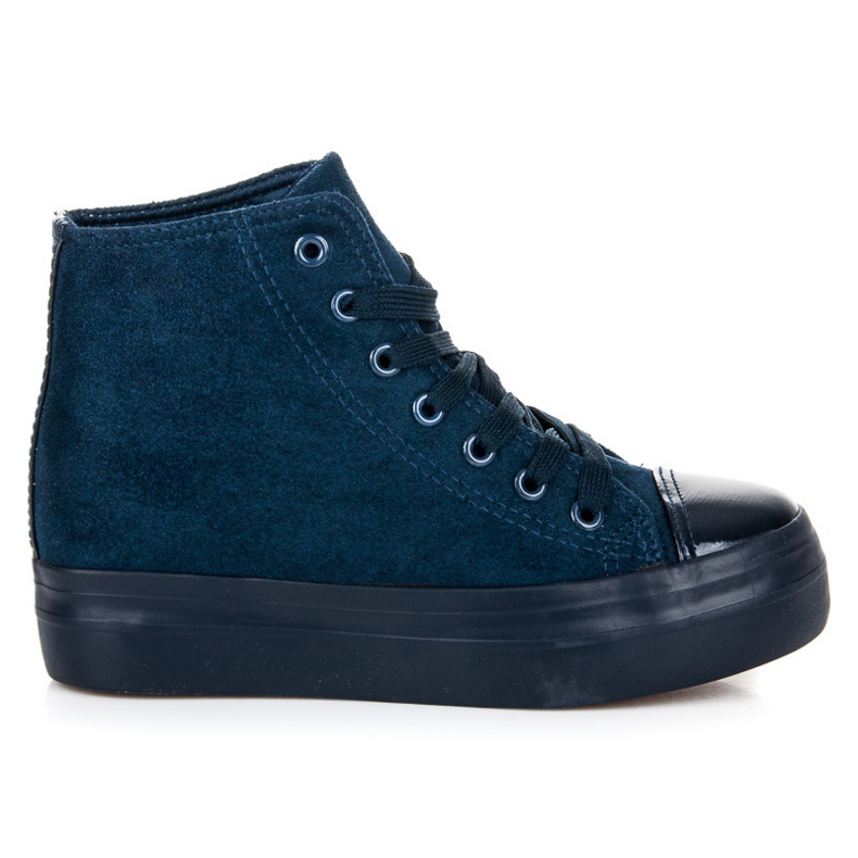 L&H Sneakers con zeppa e plateau blu