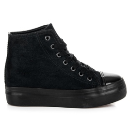 L&H Sneakers con zeppa e plateau nero