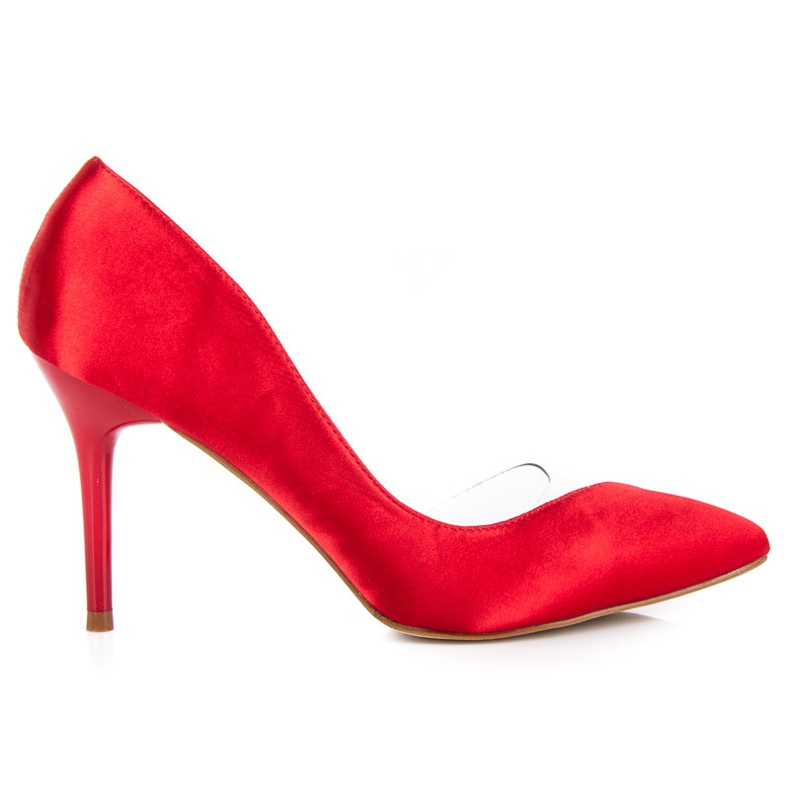 Spille trasparenti satinate rosso